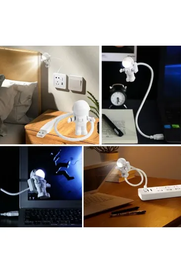 USB Astronot Gece Lambası, Masa Lambası, Kitap Okuma Lambası Işığı (5637) USB Astronot Gece Lambası, Masa Lambası, Kitap Okuma Lambası Işığı (5637)