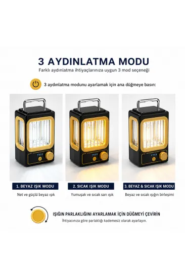 SOLAR - GÜNEŞ ENERJİLİ USB ŞARJLI NOSTALJİ SOLAR LAMBA 1500mAh HS-234 (5637)