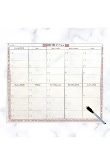 Şeffaf Kendiliğinden Yapışkanlı Kalemli Haftalık Planlayıcı 40cm-50cm (5637) Şeffaf Kendiliğinden Yapışkanlı Kalemli Haftalık Planlayıcı 40cm-50cm (5637)
