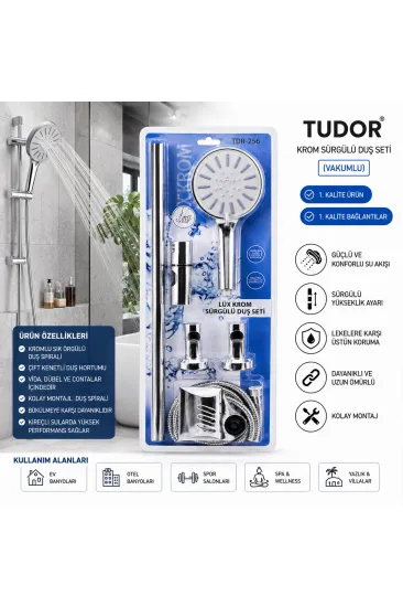 VAKUMLU - KROM LUX SÜRGÜLÜ DUŞ SETİ (5637) VAKUMLU - KROM LUX SÜRGÜLÜ DUŞ SETİ (5637)