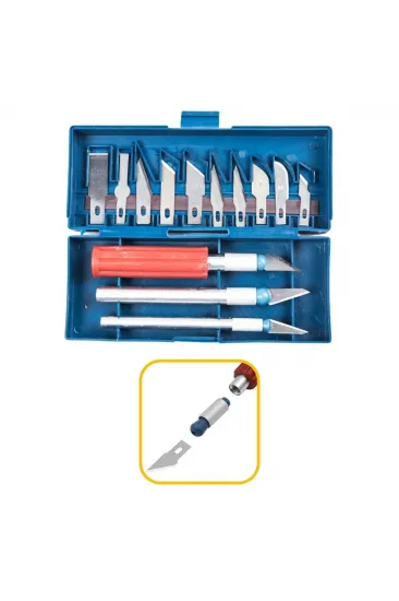 Zanaat 16 Parça Hobi Gravür Ahşap Heykel Çömlek Oyma Şekil Verme 13 Maket Bıçak Neşter Seti (5637) Zanaat 16 Parça Hobi Gravür Ahşap Heykel Çömlek Oyma Şekil Verme 13 Maket Bıçak Neşter Seti (5637)