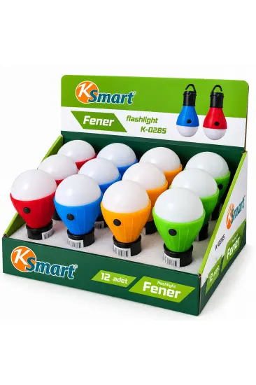 12 ADET PİLLİ FENER - AMPUL RENKLİ ASKILI K-0285 (5637)