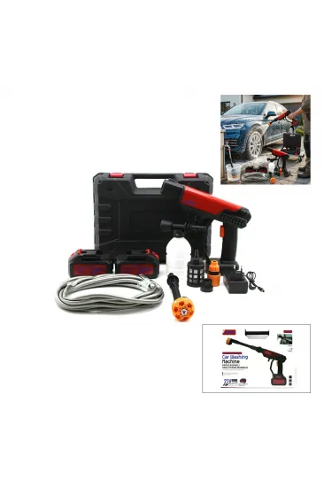 OTO - ARAÇ YIKAMA MAKİNESİ ŞARJLI - YEDEK BATARYALI 135W - 19000 RPM 12000 mAh - 21V 0.62bar A-130 (5637)