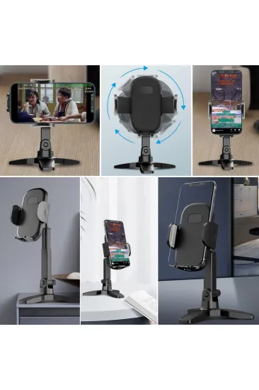 Masaüstü Telefon Standı 360 Derece Dönebilen Başlıklı Ayaklı Telefon Tripodu (5637) Masaüstü Telefon Standı 360 Derece Dönebilen Başlıklı Ayaklı Telefon Tripodu (5637)