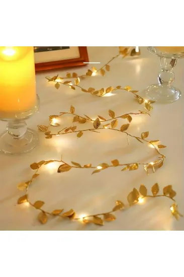 3 Metre Yaldızlı Gold LED Işık – Dekoratif Ortam ve Yılbaşı Aydınlatması (5637)