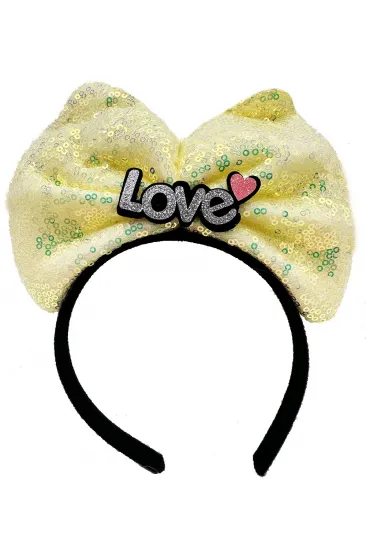 Led Işıklı 3 Farklı Fonksiyonda Yanan Gümüş Love Yazılı Sarı Fiyonk Taç 20X17 cm (5637) Led Işıklı 3 Farklı Fonksiyonda Yanan Gümüş Love Yazılı Sarı Fiyonk Taç 20X17 cm (5637)