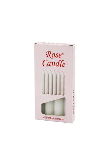 4PCS - KALIN ÇAP=2CM - UZUNLUK=15CM BEYAZ KLASİK MARKET MUM (5637) 4PCS - KALIN ÇAP=2CM - UZUNLUK=15CM BEYAZ KLASİK MARKET MUM (5637)