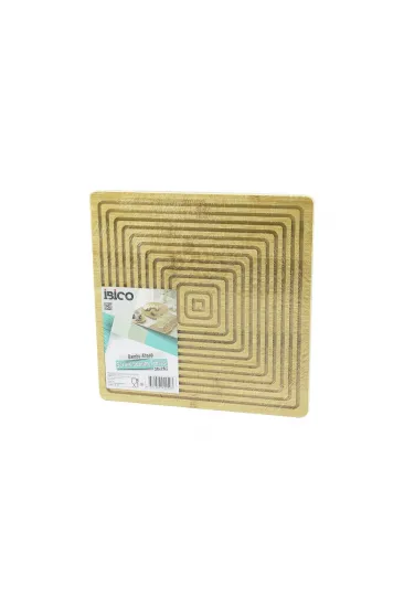 KARE  ÇİFT TARAFLI=DÜZ - KANALLI AHŞAP BAMBU SUNUM TEPSİ 28X28CM (5637)