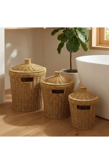 3’lü İç İçe Geçebilen Büyük Plastik Rattan Hasır Sepet Seti-Dayanıklı Çok Amaçlı Ev,Banyo ve Mutfak Düzenleyici (5637) 3’lü İç İçe Geçebilen Büyük Plastik Rattan Hasır Sepet Seti-Dayanıklı Çok Amaçlı Ev,Banyo ve Mutfak Düzenleyici (5637)