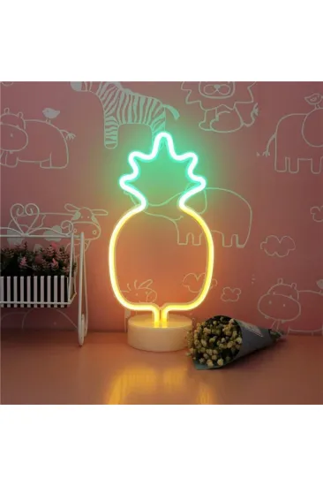 Dekoratif Ananaslı Neon Led Masa Ve Gece Lambası Hediyelik Lamba (5637)