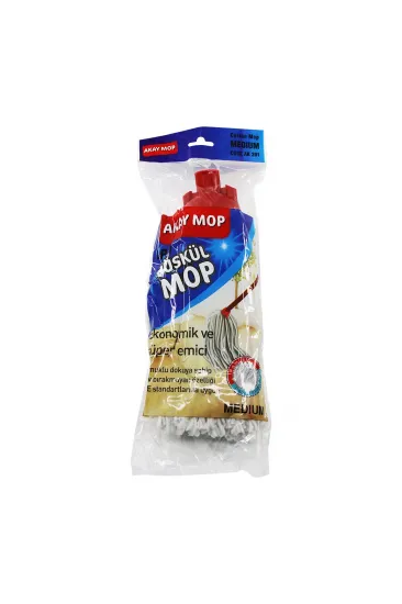 MEDIUM ÖRGÜLÜ İPLİ PÜSKÜL PAMUK MOP (5637) MEDIUM ÖRGÜLÜ İPLİ PÜSKÜL PAMUK MOP (5637)