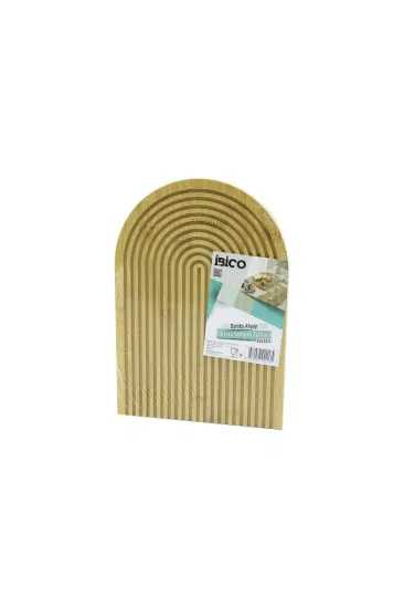 YARIM DAİRE  ÇİFT TARAFLI=DÜZ - KANALLI AHŞAP BAMBU SUNUM TEPSİ 22X32CM (5637)