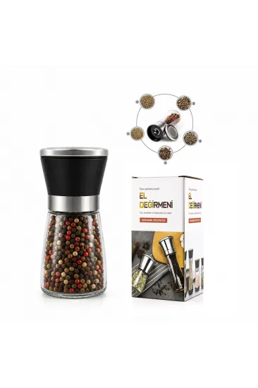 HAND GRINDER KÜÇÜK CAM HAZNELİ - PLS.KAPAKLI - KROM BELLİ TUZ - BAHARAT ÖĞÜTÜCÜ (5637) HAND GRINDER KÜÇÜK CAM HAZNELİ - PLS.KAPAKLI - KROM BELLİ TUZ - BAHARAT ÖĞÜTÜCÜ (5637)