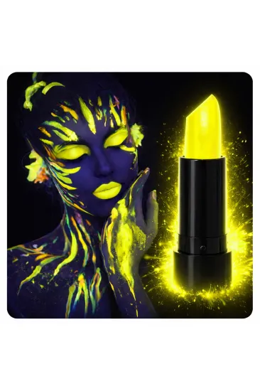 UV Neon Sarı Ruj – Karanlıkta Parlayan Makyaj Boyası (5637)