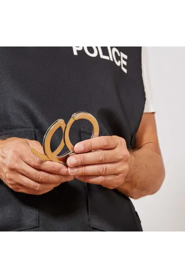 Metal Malzemeden İmal Anahtarlı Oyuncak Polis Kelepçesi (5637)