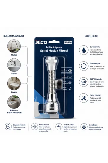 12 ADET MUSLUK UCU FİLTRESİ 2 FONKSİYONLU SPİRALLİ YAYLI - 360° DERECE DÖNEBİLEN BAŞLIK 16-19MM CAŞLIK ÇAPI (5637) 12 ADET MUSLUK UCU FİLTRESİ 2 FONKSİYONLU SPİRALLİ YAYLI - 360° DERECE DÖNEBİLEN BAŞLIK 16-19MM CAŞLIK ÇAPI (5637)