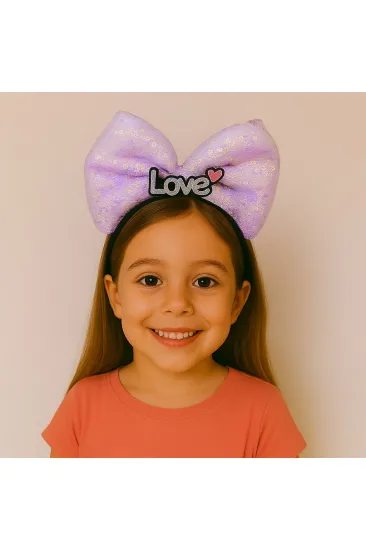 LED Işıklı Love Yazılı Mor Fiyonk Taç – Kız Çocuk Parti Tacı (5637) LED Işıklı Love Yazılı Mor Fiyonk Taç – Kız Çocuk Parti Tacı (5637)