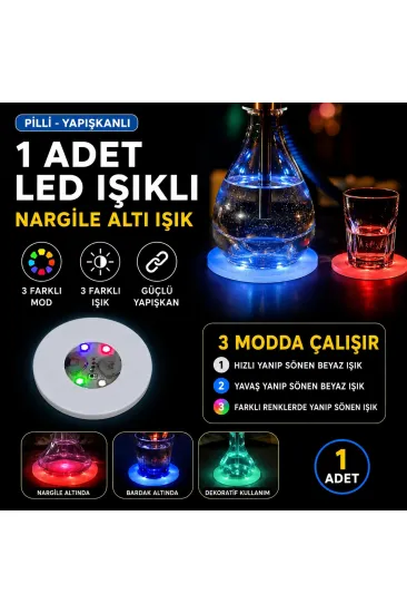 RGB LED Nargile Altı Işık 1 Adet 6 CM Çapındadır (5637) RGB LED Nargile Altı Işık 1 Adet 6 CM Çapındadır (5637)