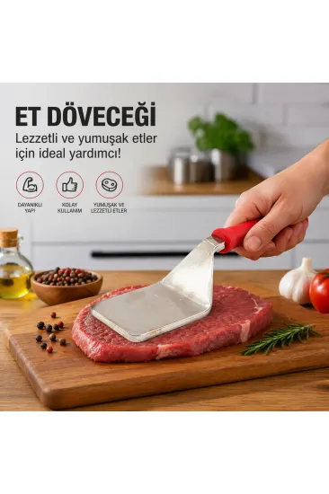 PLASTİK SAPLI - METAL ET DÖVECEK (5637)