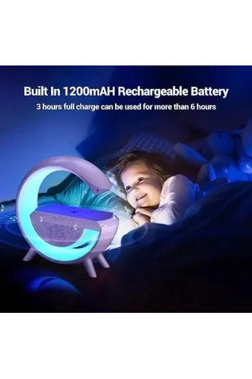 Kablosuz Telefon Şarj Bluetooth Hoparlör Istasyonu Ses Rgb Atmosfer Gece Işık Bt-2301 (5637) Kablosuz Telefon Şarj Bluetooth Hoparlör Istasyonu Ses Rgb Atmosfer Gece Işık Bt-2301 (5637)