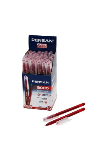 50 ADET PENSAN BÜRO KIRMIZI TÜKENMEZ KALEM M-MEDİUM - 1.0MM UÇ (5637)