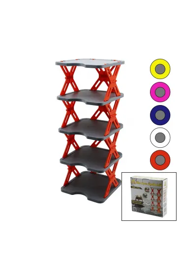 YENİ NESİL AKORDİYON - KATLANIR - 5 KATLI PLASTİK AYAKKABILIK GRİ TABAN-27X27CM - RENKLİ AYAKLAR (5637) YENİ NESİL AKORDİYON - KATLANIR - 5 KATLI PLASTİK AYAKKABILIK GRİ TABAN-27X27CM - RENKLİ AYAKLAR (5637)