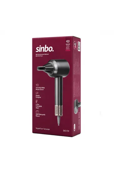 GRİ BLDC TURBO MOTOR SAÇ KURUTMA - ŞEKİL MAKİNESİ 1500W 3-KDM.HIZ 4-KDM.ISIAYAR=SICAK-ILIK-HAFİF-SOĞUK SHD-1739 (5637)