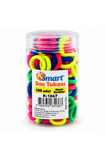 1200 ADET NEON LASTİK SAÇ TOKA (5637) 1200 ADET NEON LASTİK SAÇ TOKA (5637)