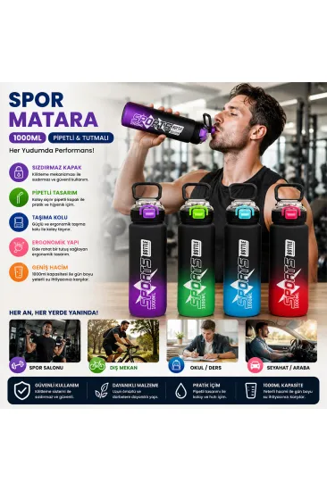 ÇİFT RENKLİ TUTMALI PLASTİK PİPETLİ SPOR MATARA SULUK 1000ML HERHANGİ BİR RENK GÖNDERİLİR (5637) ÇİFT RENKLİ TUTMALI PLASTİK PİPETLİ SPOR MATARA SULUK 1000ML HERHANGİ BİR RENK GÖNDERİLİR (5637)