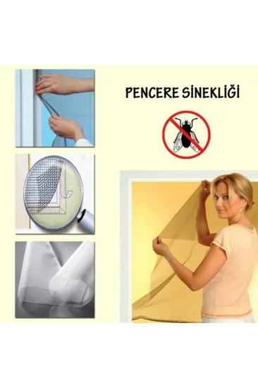 Tüm Cam Pencere Kapılara Uyumlu Tek Kanat Pencere Sinekliği (5637)