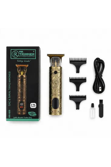 SAÇ - SAKAL KESME TRAŞ MAKİNESİ 3 FARKLI KESİM USB ŞARJLI 5W - 1200mAh - 800RPM ÇİFT KADEMELİ TURBO GÜÇ MR-808 (5637) SAÇ - SAKAL KESME TRAŞ MAKİNESİ 3 FARKLI KESİM USB ŞARJLI 5W - 1200mAh - 800RPM ÇİFT KADEMELİ TURBO GÜÇ MR-808 (5637)
