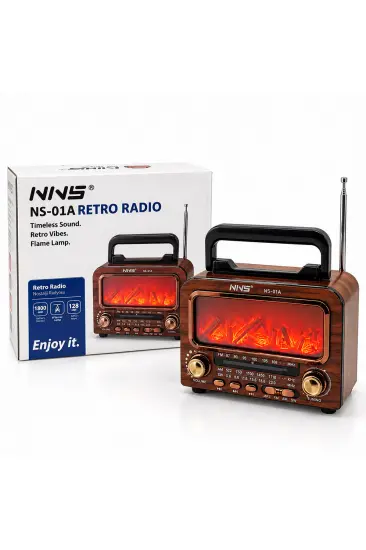 İBRELİ ŞÖMİNELİ RADYO - RETRO AM - FM - SW USB - TYPE-C SARJLI BT - TF - USB SPEAKER NS-01A PL-4730 (5637)