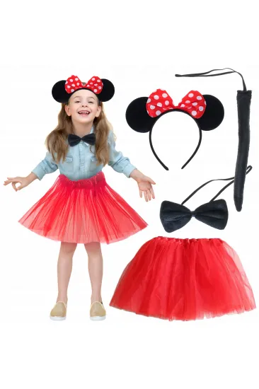 Minnie Mouse Kostüm Seti Etek Taç Kuyruk Papyon Gösteri Seti (5637) Minnie Mouse Kostüm Seti Etek Taç Kuyruk Papyon Gösteri Seti (5637)