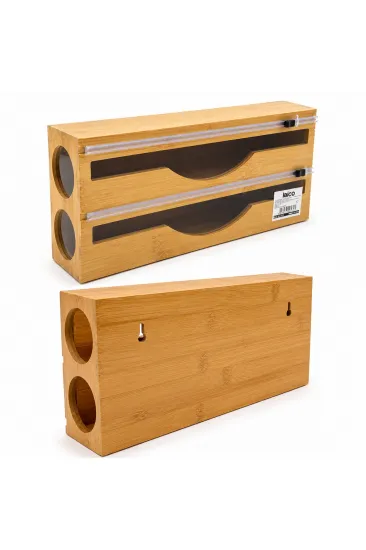 2IN1 AHŞAP BAMBU STREÇLİK - FOLYOLUK - HAVLULUK KESİCİ BIÇAK KANALLI (5637) 2IN1 AHŞAP BAMBU STREÇLİK - FOLYOLUK - HAVLULUK KESİCİ BIÇAK KANALLI (5637)