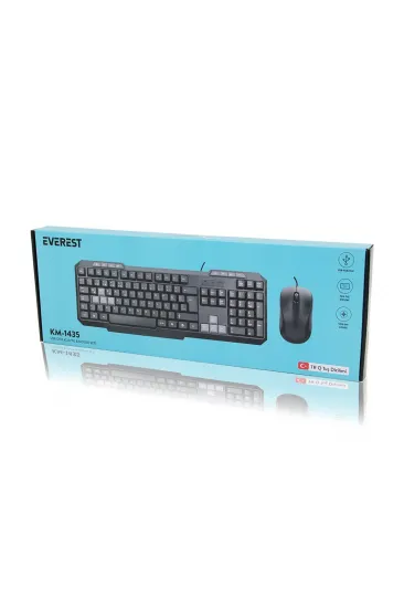 USB KABLOLU KLAVYE - MOUSE SET Q KLAVYE 1200DPI MOUSE KM-1435 (5637)