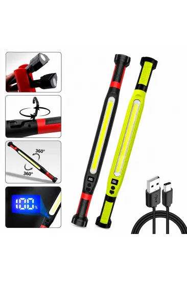 MIKNATISLI TYPE-C ŞARJ - DİJİTAL GÖSTERGE 360° DÖNEBİLEN GÖVDE - ASKI KANCA - ÇİFT RENK - 52.5CM EL FENER - IŞILDAK ÇOK AMAÇLI LED ÇALIŞMA LAMBASI 4 FONKSİYON RENKLİ KL-D95 (5637) MIKNATISLI TYPE-C ŞARJ - DİJİTAL GÖSTERGE 360° DÖNEBİLEN GÖVDE - ASKI KANCA - ÇİFT RENK - 52.5CM EL FENER - IŞILDAK ÇOK AMAÇLI LED ÇALIŞMA LAMBASI 4 FONKSİYON RENKLİ KL-D95 (5637)