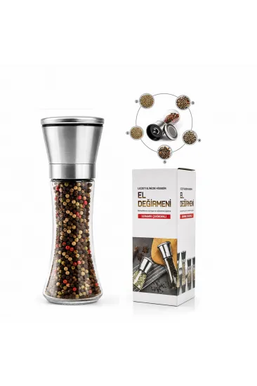 HAND GRINDER BÜYÜK CAM HAZNELİ - KROM KAPLAMA PLS.KAPAKLI TUZ - BAHARAT ÖĞÜTÜCÜ (5637) HAND GRINDER BÜYÜK CAM HAZNELİ - KROM KAPLAMA PLS.KAPAKLI TUZ - BAHARAT ÖĞÜTÜCÜ (5637)