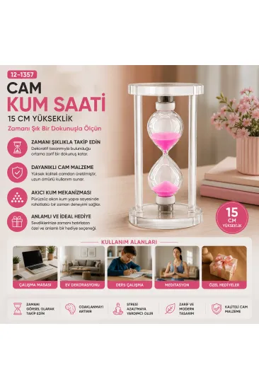 BÜYÜK CAM KUM SAATİ CAM STANDLI= ÇAP: 7.5CM-YÜKSEKLİK: 15CM (5637) BÜYÜK CAM KUM SAATİ CAM STANDLI= ÇAP: 7.5CM-YÜKSEKLİK: 15CM (5637)