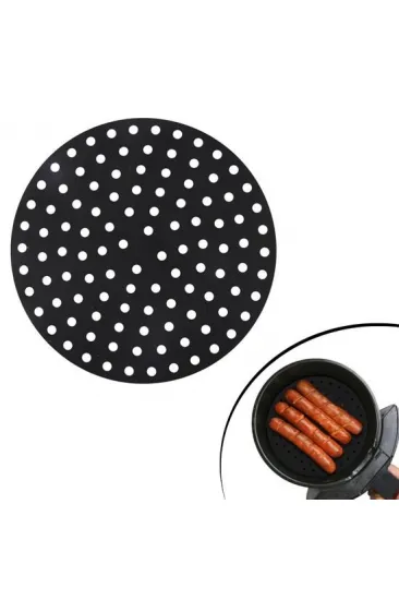 Renkli Isıya Dayanıklı Yıkanılabilir Silikon Fırın Ve Airfryer Yuvarlak Pişirme Matı 23 Cm (5637)
