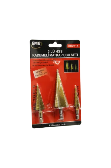 3 PARÇA  HSS KADEMELİ MATKAP UCU SET (5637)