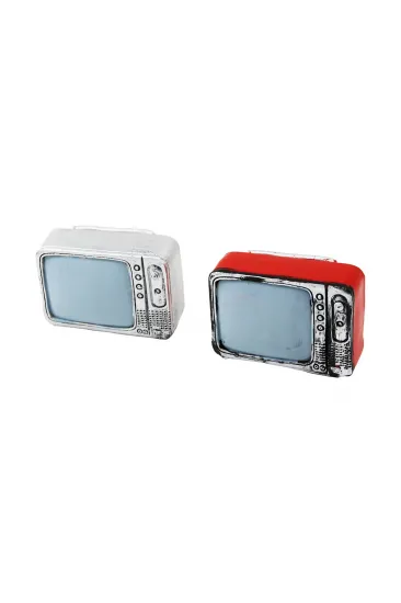 TELEVİZYON VİNTAGE DEKORATİF BİBLO - RENKLİ 9X6CM REÇİNE (5637)