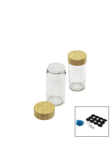 12 PCS TAKIM YUVARLAK CAM BAHARATLIK - TUZLUK BAMBU KAPAKLI (5637) 12 PCS TAKIM YUVARLAK CAM BAHARATLIK - TUZLUK BAMBU KAPAKLI (5637)