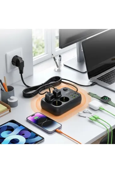 Çoklu Priz Uzatma Kablosu 4 Soket + 4 USB + 2 Type-C – Termal Akım Korumalı, Isıya Dayanıklı, Çocuk Korumalı Güvenli Priz 100-250V - Kablo Uzunluğu 2 Metredir (5637) Çoklu Priz Uzatma Kablosu 4 Soket + 4 USB + 2 Type-C – Termal Akım Korumalı, Isıya Dayanıklı, Çocuk Korumalı Güvenli Priz 100-250V - Kablo Uzunluğu 2 Metredir (5637)