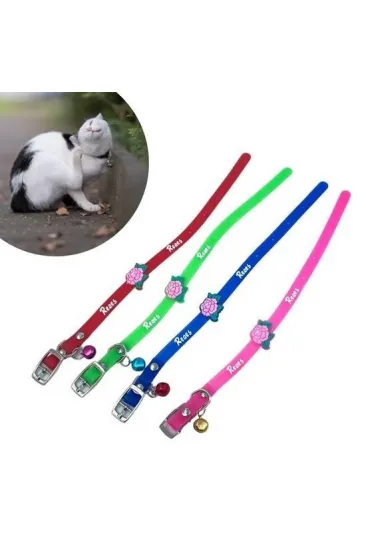 Çıngıraklı Zilli Sevimli Renkli Slikon Kedi Köpek Boyun Tasması (5637) Çıngıraklı Zilli Sevimli Renkli Slikon Kedi Köpek Boyun Tasması (5637)