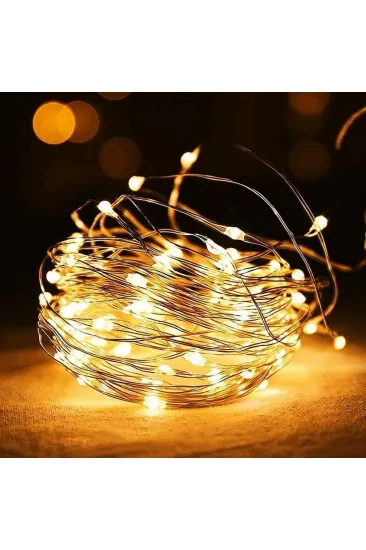Sarı Peri LED Flaşlı Işık – 3 Metre Dekoratif Oda ve Organizasyon Aydınlatması (5637)