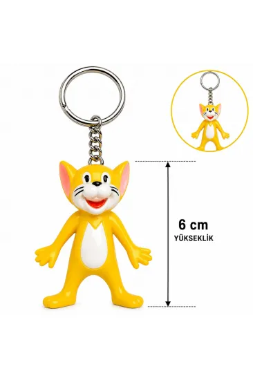 Sevimli Sarı Kedi Figürlü Anahtarlık 6 Cm (5637)