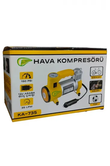 Elektrikli Araba Lastik Şişirme / 150 PSI - 12V / Taşınabilir Metal Hava Kompresörü (5637) Elektrikli Araba Lastik Şişirme / 150 PSI - 12V / Taşınabilir Metal Hava Kompresörü (5637)