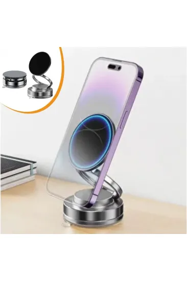 Vakumlu Manyetik Telefon Tutucu – Güçlü Vakum 360 Derece Döner Araç İçi Telefon Standı, Ultra Sabit Manyetik Destekli Mobil Cihaz Aparatı (5637) Vakumlu Manyetik Telefon Tutucu – Güçlü Vakum 360 Derece Döner Araç İçi Telefon Standı, Ultra Sabit Manyetik Destekli Mobil Cihaz Aparatı (5637)