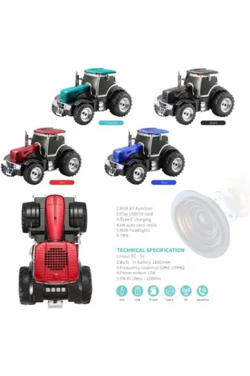 Şarjlı Nostaljik Traktör Tasarımlı Usb/aux Çıkışlı Fm Radyolu Bluetooth Hoparlör Speaker (5637) Şarjlı Nostaljik Traktör Tasarımlı Usb/aux Çıkışlı Fm Radyolu Bluetooth Hoparlör Speaker (5637)