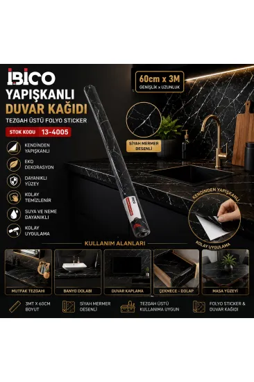 3MT X 60CM SİYAH MERMER DESENLİ TEZGAH ÜSTÜ FOLYO STİCKER - DUVAR KAĞIT KENDİNDEN YAPIŞKANLI - EKO DEKORASYON - DAYANIKLI (5637) 3MT X 60CM SİYAH MERMER DESENLİ TEZGAH ÜSTÜ FOLYO STİCKER - DUVAR KAĞIT KENDİNDEN YAPIŞKANLI - EKO DEKORASYON - DAYANIKLI (5637)